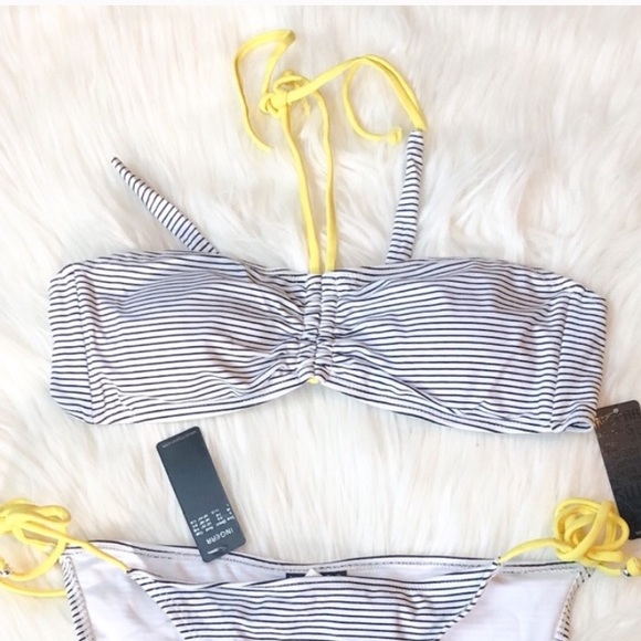 Other - Black and White Stripe Bikini Top NWT